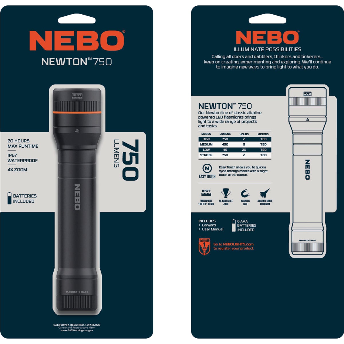 Nebo Newton 750 Lm. 6AAA LED Flashlight