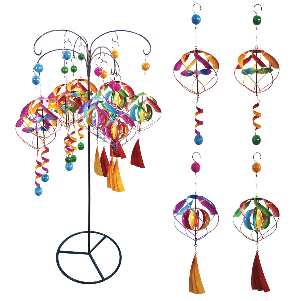 Alpine 17 In. H. Multi-Color Iron Glamorous Hanging Wind Spinner