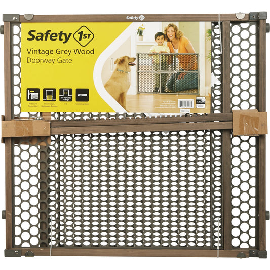 Safety 1st 24 In. H. Vintage Gray Wood Doorway Safety Gate
