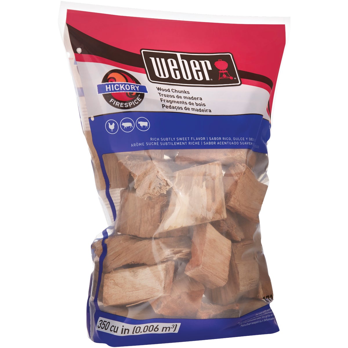 Weber FireSpice 350 Cu. In. Hickory Smoking Chunks