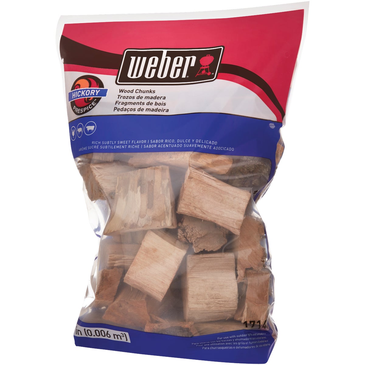 Weber FireSpice 350 Cu. In. Hickory Smoking Chunks