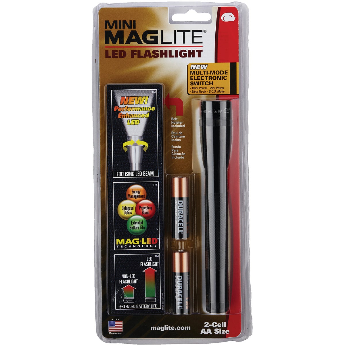 MagLite Mini LED Flashlight with Belt Holster