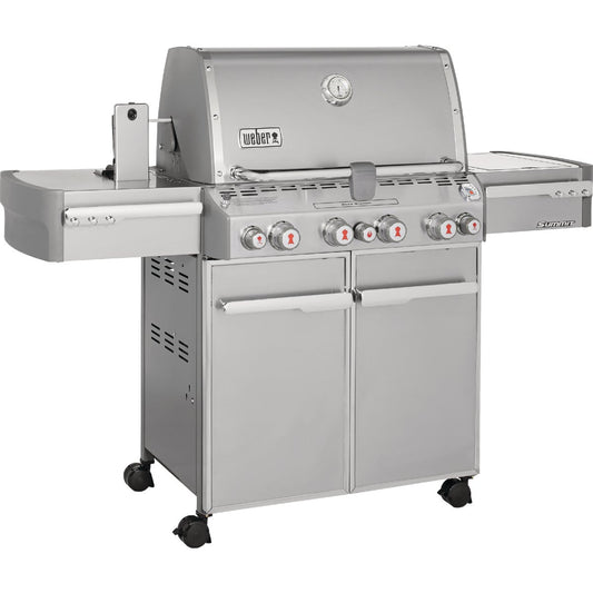 Weber Summit S-470 4-Burner Stainless Steel 48,800-BTU LP Gas Grill with 12,000-BTU Side -Burner