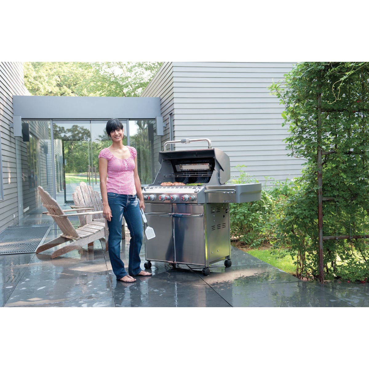 Weber Summit S-470 4-Burner Stainless Steel 48,800-BTU LP Gas Grill with 12,000-BTU Side -Burner