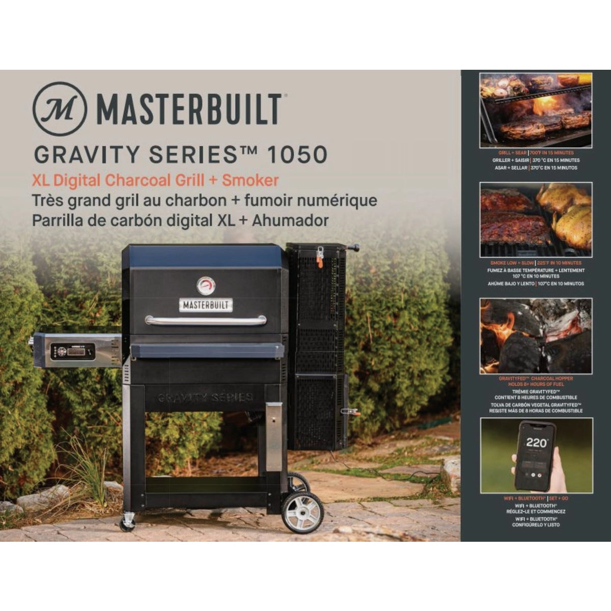 Masterbuilt Gravity Series 1050 Black Digital Charcoal Grill + Smoker