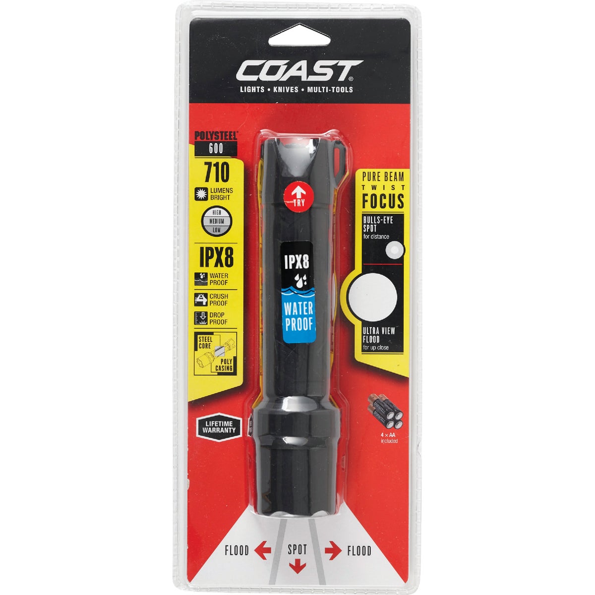 Coast Poly-Nylon/Stainless Steel PS600 LED Flashlight