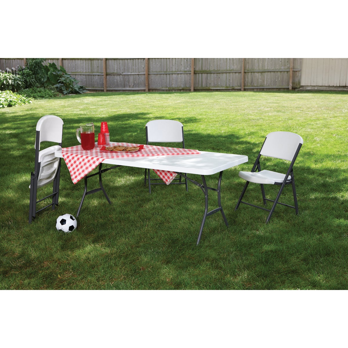 Lifetime 6 Ft. x 30 In. White Granite Commercial Grade Folding Table