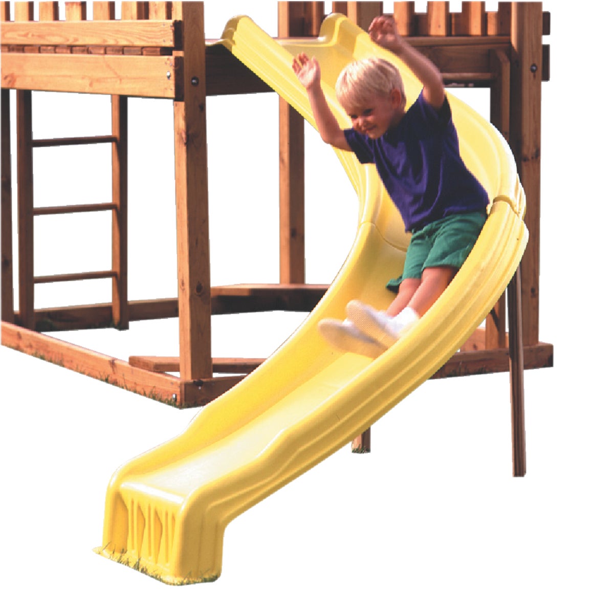 Swing N Slide 9-1/2 Ft. L. Yellow Plastic Side Winder Slide