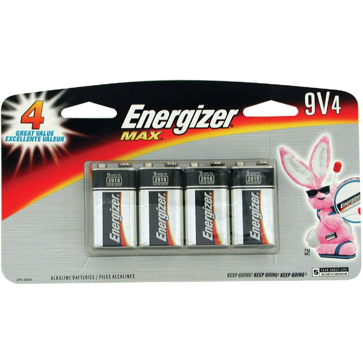 Energizer Max 9V Alkaline Battery (4-Pack)