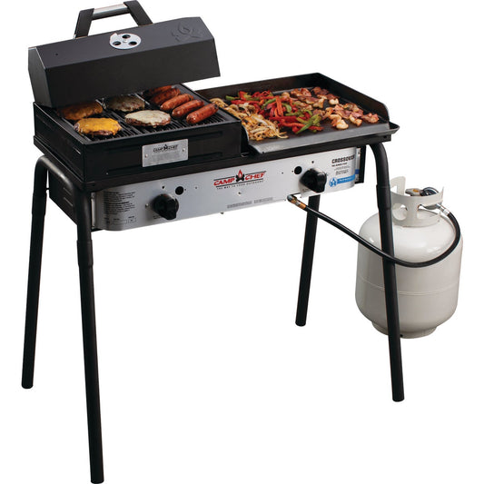 Camp Chef Crossover 2-Burner 60,000 BTU LP Gas Outdoor Cooking Stove with Griddle & Grill Box