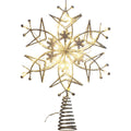 Alpine Silver LED 15 In. 6-Sided Star Christmas Tree Topper