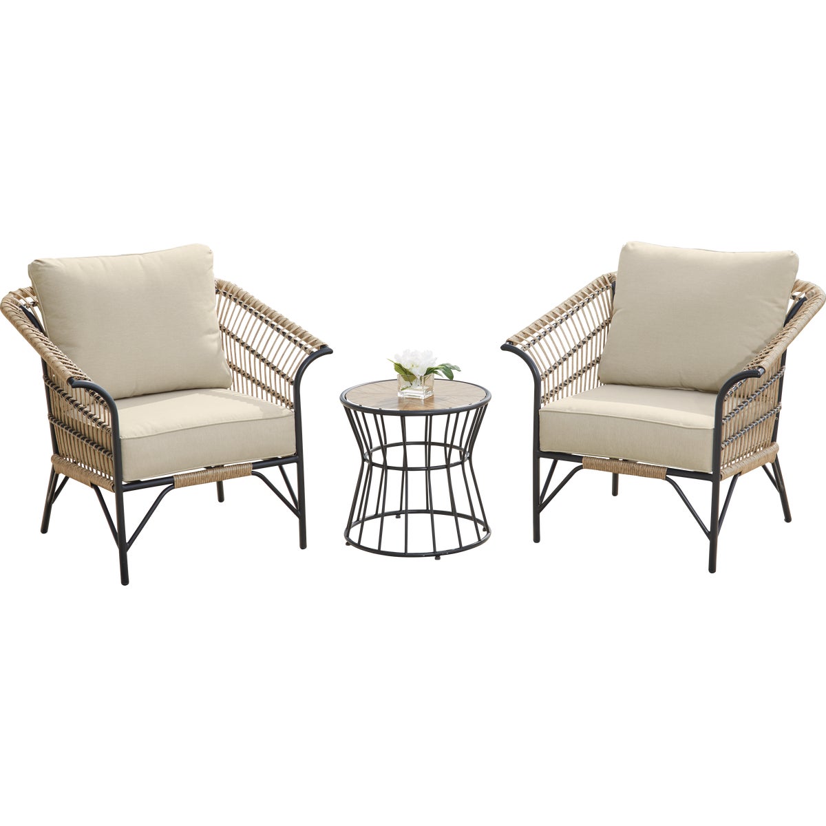 Outdoor Expressions Brentwood 3-Piece Wicker Chat Set