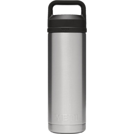 Yeti Rambler 18 Oz. Silver Stainless Steel Insulated Vacuum Bottle with Chug Cap