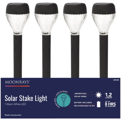 Moonrays Black 1.2 Lm. Plastic Swirl Lens Solar Path Light