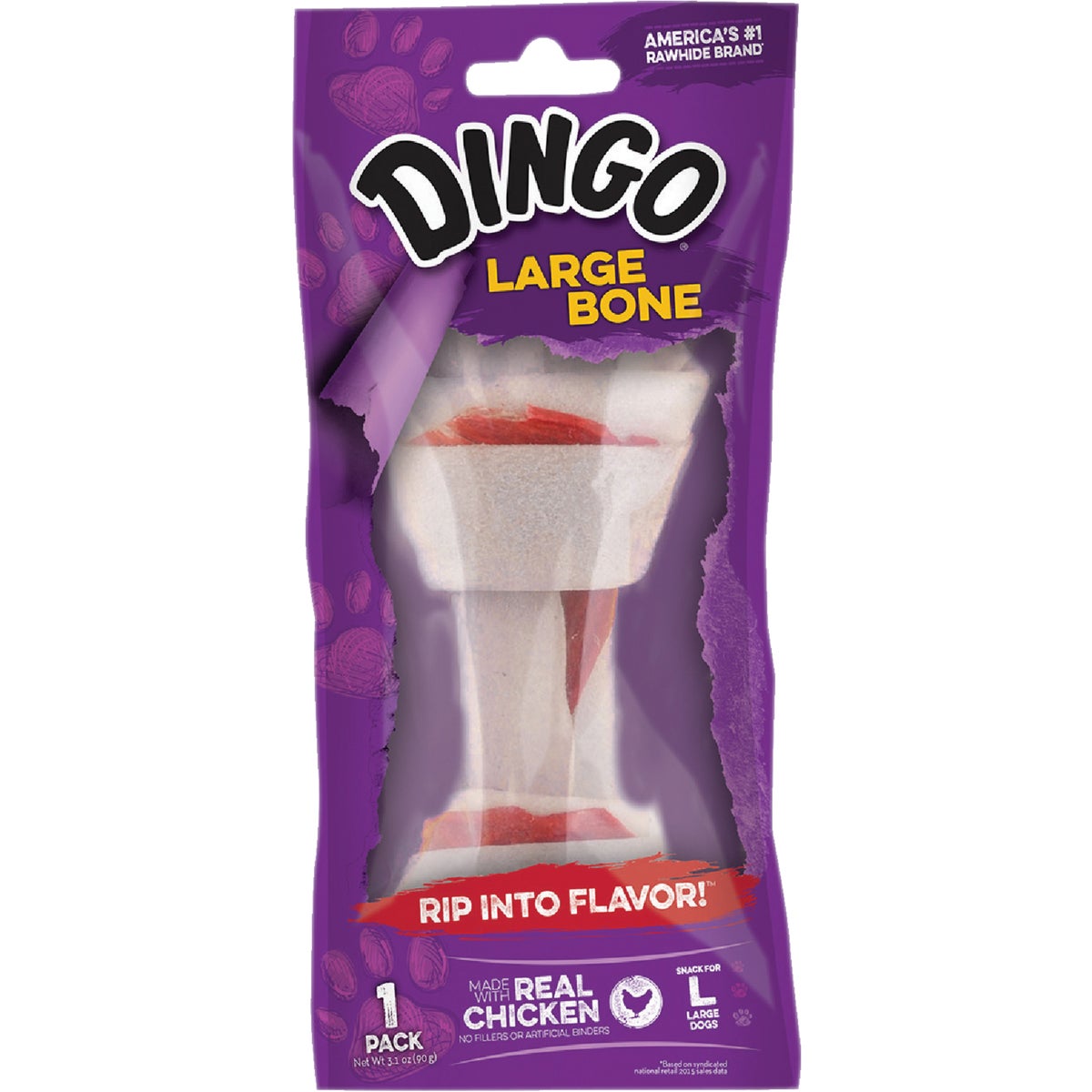 Dingo Knotted 7.5 In. to 8 In. 3.5 Oz. Rawhide Bone
