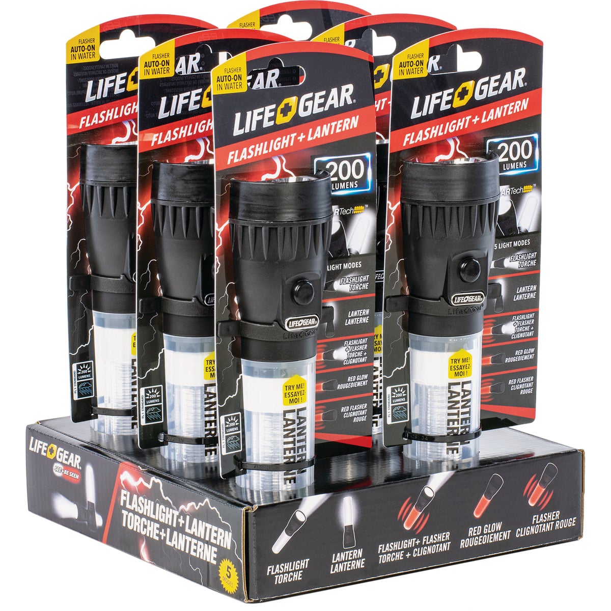 Life Gear Storm Proof AA 200 Lm. 2-In-1 LED Flashlight & Lantern