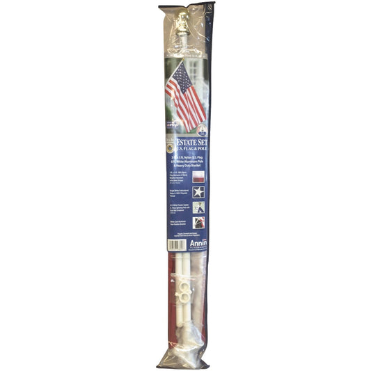 Annin 3 Ft. x 5 Ft. Nylon American Flag & 6 Ft. Aluminum Pole Kit