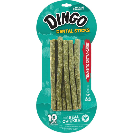Dingo Munchy Stix Chicken Stick 5 In. Dental Rawhide Chew, (10-Pack)