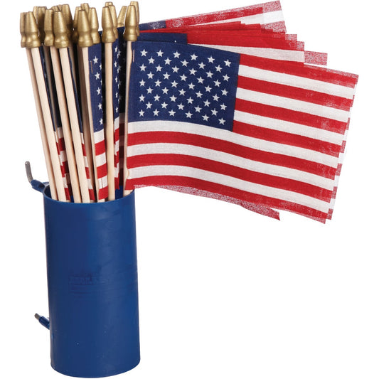 Valley Forge 4 In. x 6 In. Polycotton Stick American Flag