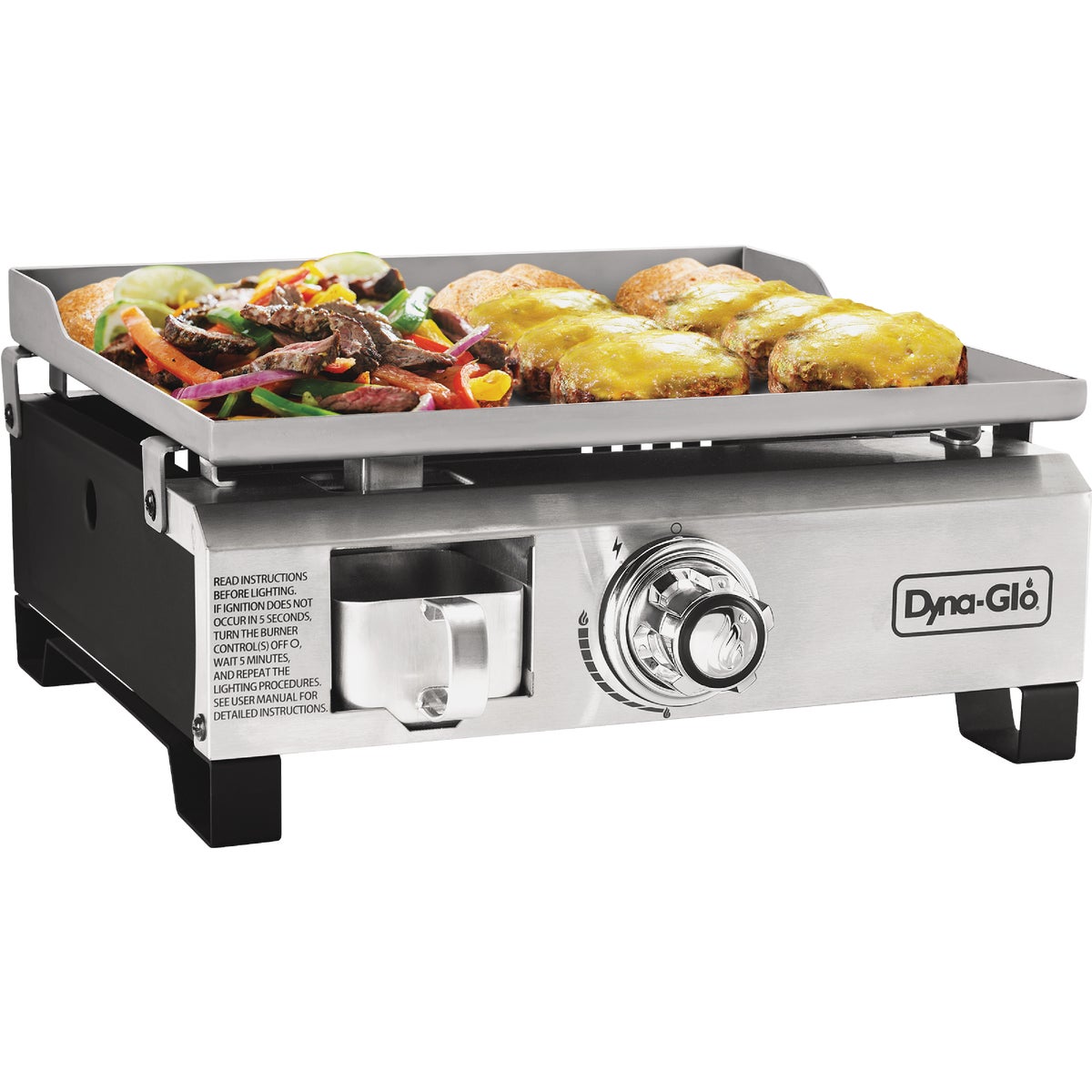 Dyna-Glo 1-Burner Stainless Steel 18,000 BTU 260 Sq. In. Outdoor LP Gas Griddle