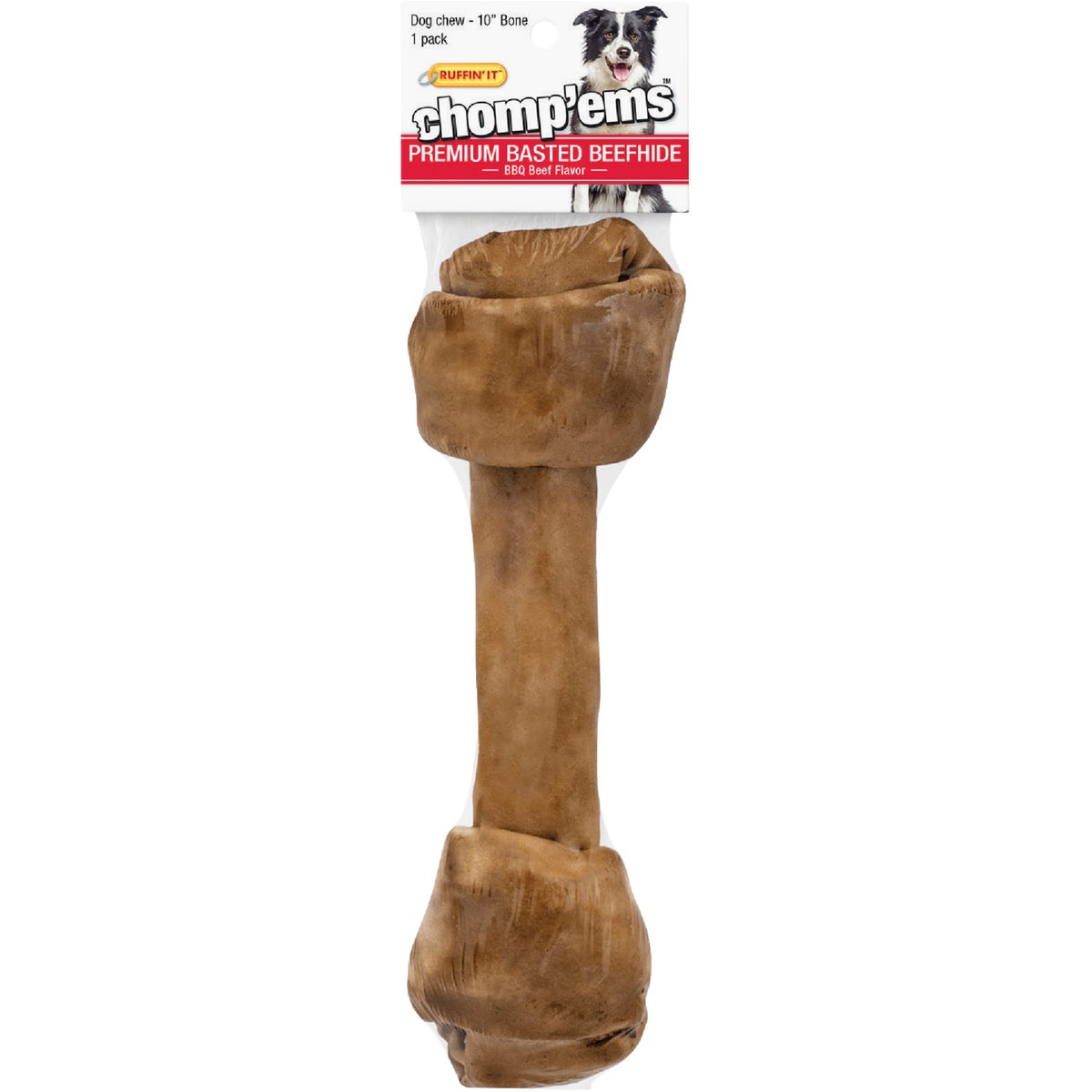 Westminster Pet Ruffin' it Chomp'ems Knotted 10 In. Beef Rawhide Bone