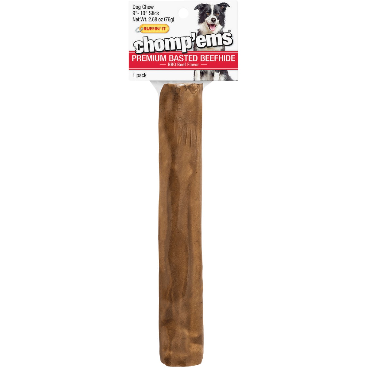 Westminster Pet Ruffin' it Chomp'ems Beef Stick 9 In. to 10 In. Rawhide Chew