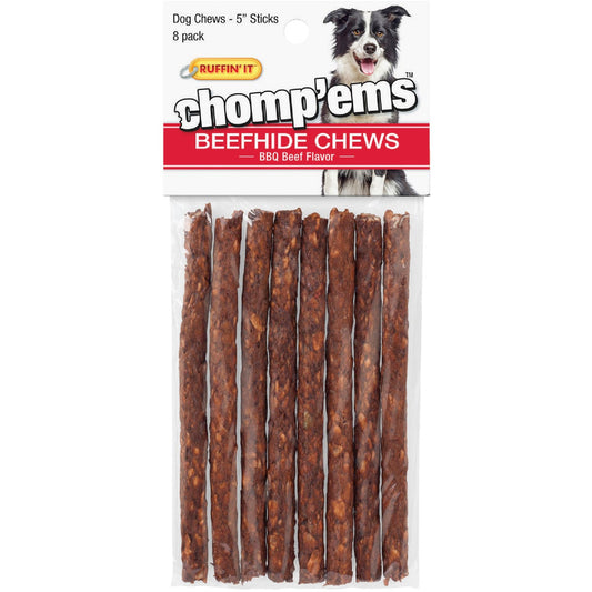 Westminster Pet Ruffin' it Chomp'ems 5 In. BBQ Beef Chew Roll (8-Pack)