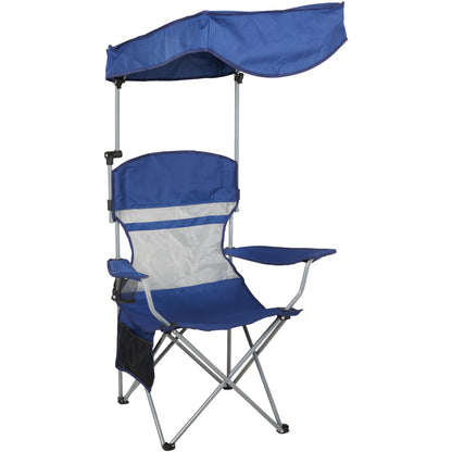 Outdoor Expressions Blue Polyester Omni-Directional Canopy Camp Chair