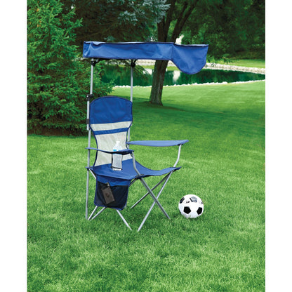 Outdoor Expressions Blue Polyester Omni-Directional Canopy Camp Chair