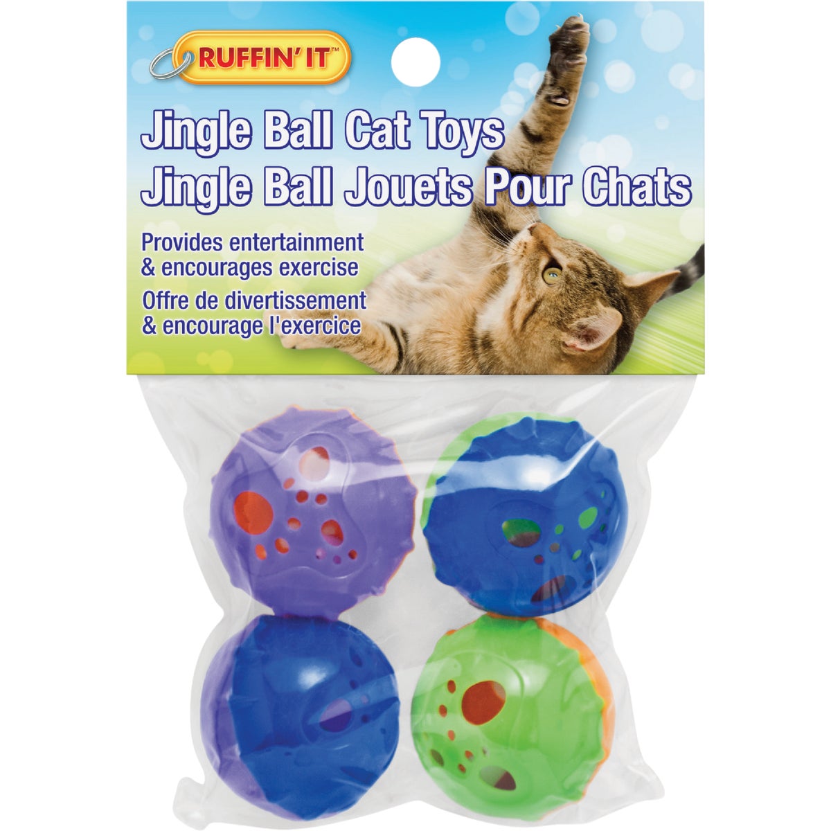 Westminster Pet Ruffin' it Ball Cat Toy (4-Pack)