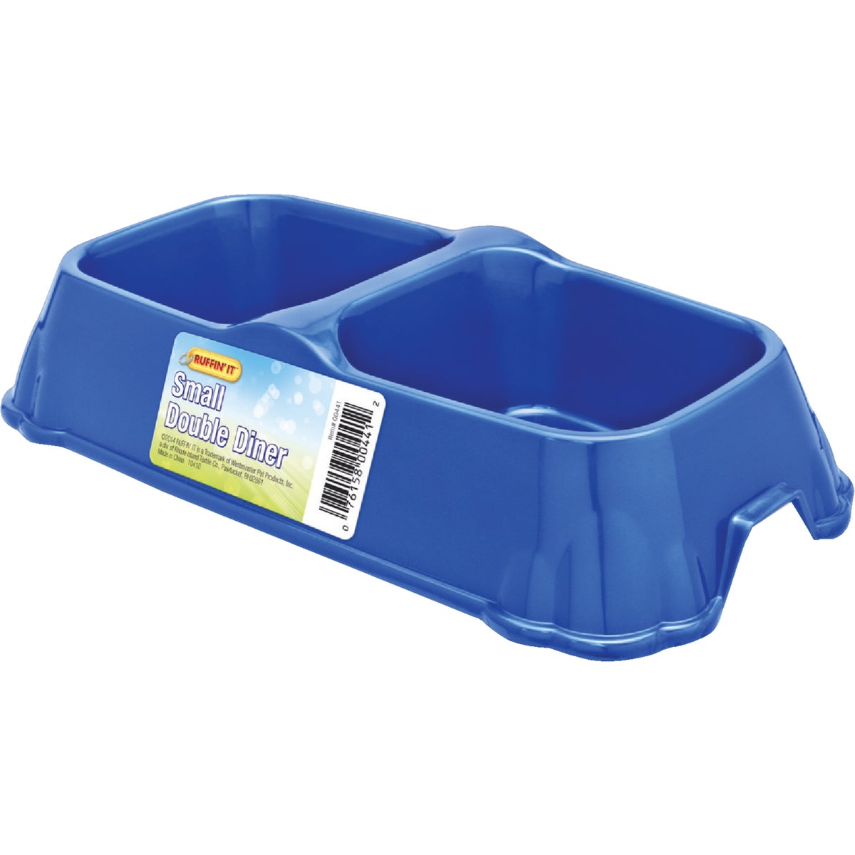 Westminster Pet Ruffin' it Plastic Rectangle Small Double Pet Food Bowl