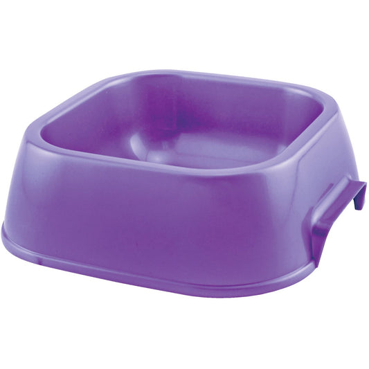 Westminster Pet Ruffin' it Plastic Rounded Square Small Pet Food Bowl