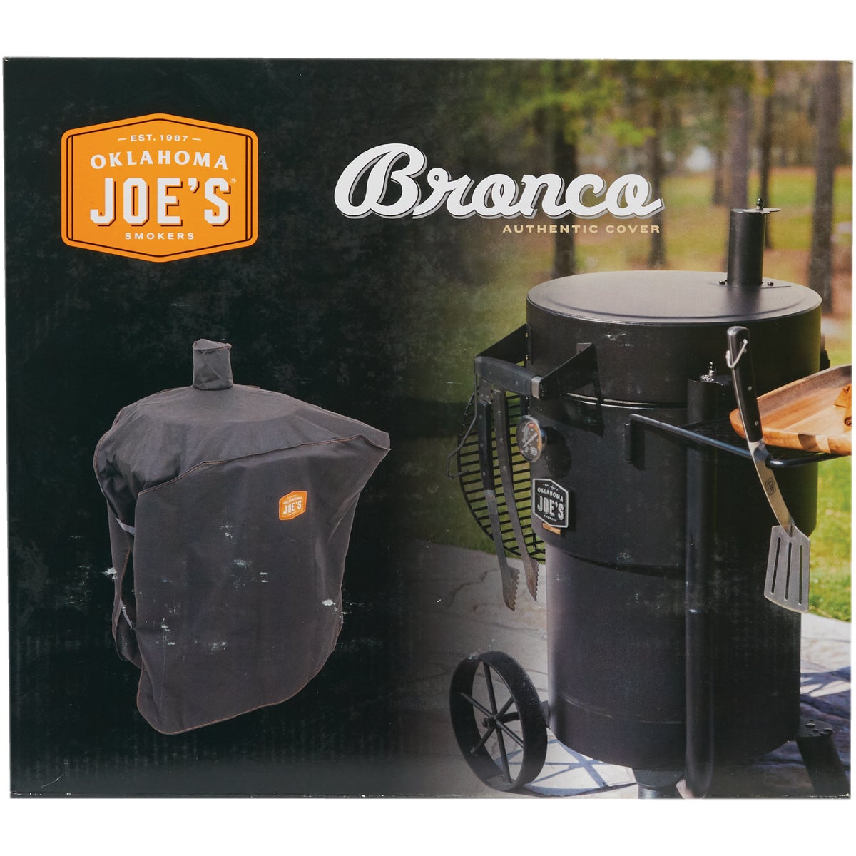 Oklahoma Joe's Bronco 34.25 In. Black Polyester Drum Smoker Cover