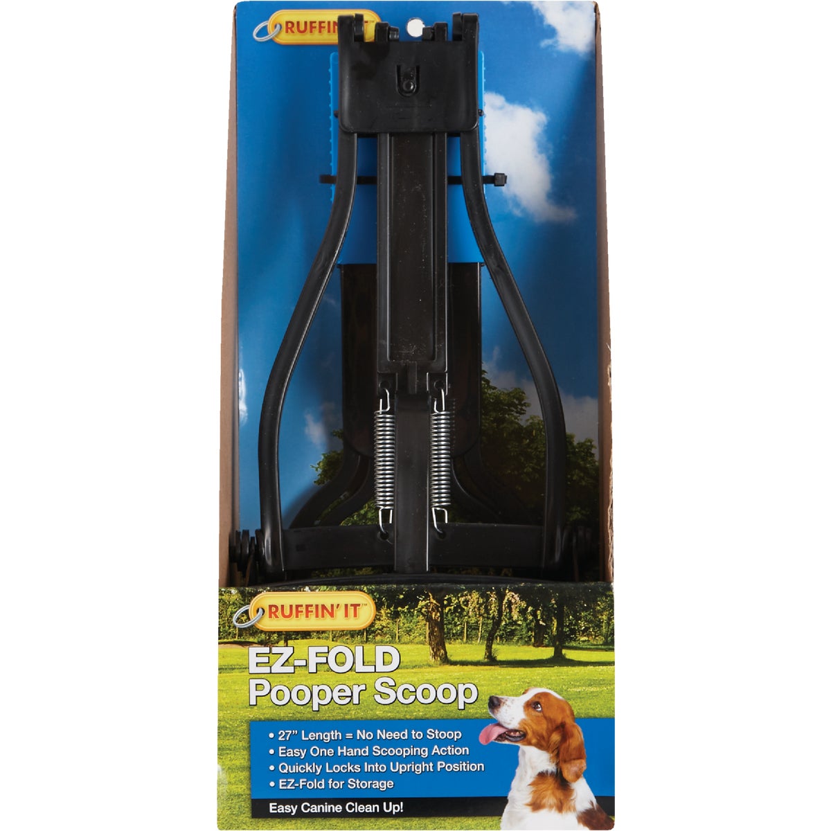 Ruffin' it EZ-Fold 27 In. Black Plastic Pet Scooper