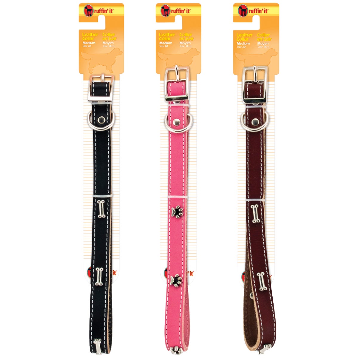 Westminster Pet Ruffin' it Adjustable 20 In. Ornamented Leather Dog Collar