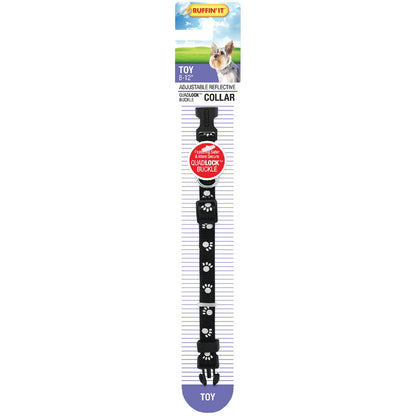 Westminster Pet Ruffin' it Reflective 8 In. to 12 In. Nylon Paw Print Dog Collar