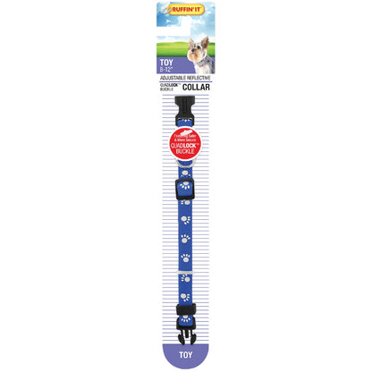 Westminster Pet Ruffin' it Reflective 8 In. to 12 In. Nylon Paw Print Dog Collar