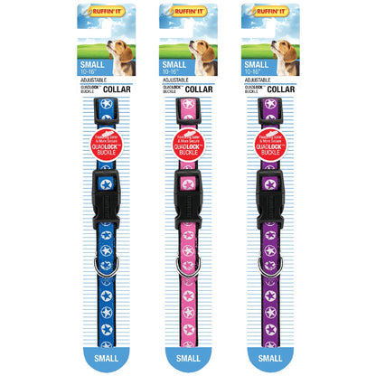 Westminster Pet Ruffin' it Adjustable 10 In. to 16 In. Nylon Star Print Dog Collar