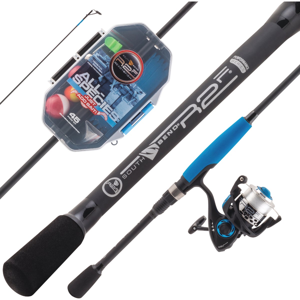 Ready 2 Fish Just Add Bait All Species 35 In. Fiberglass Fishing Rod & Spincast Reel Combo