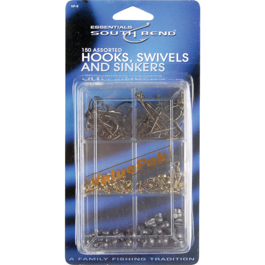 SouthBend 150-Piece Assorted Hook, Swivel & Sinker Kit