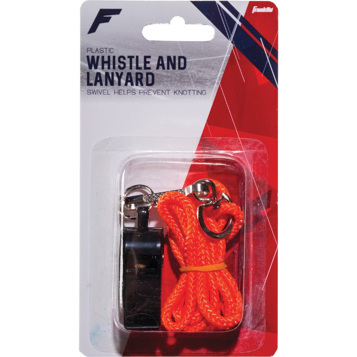 Franklin Black Plastic Whistle with Lanyard