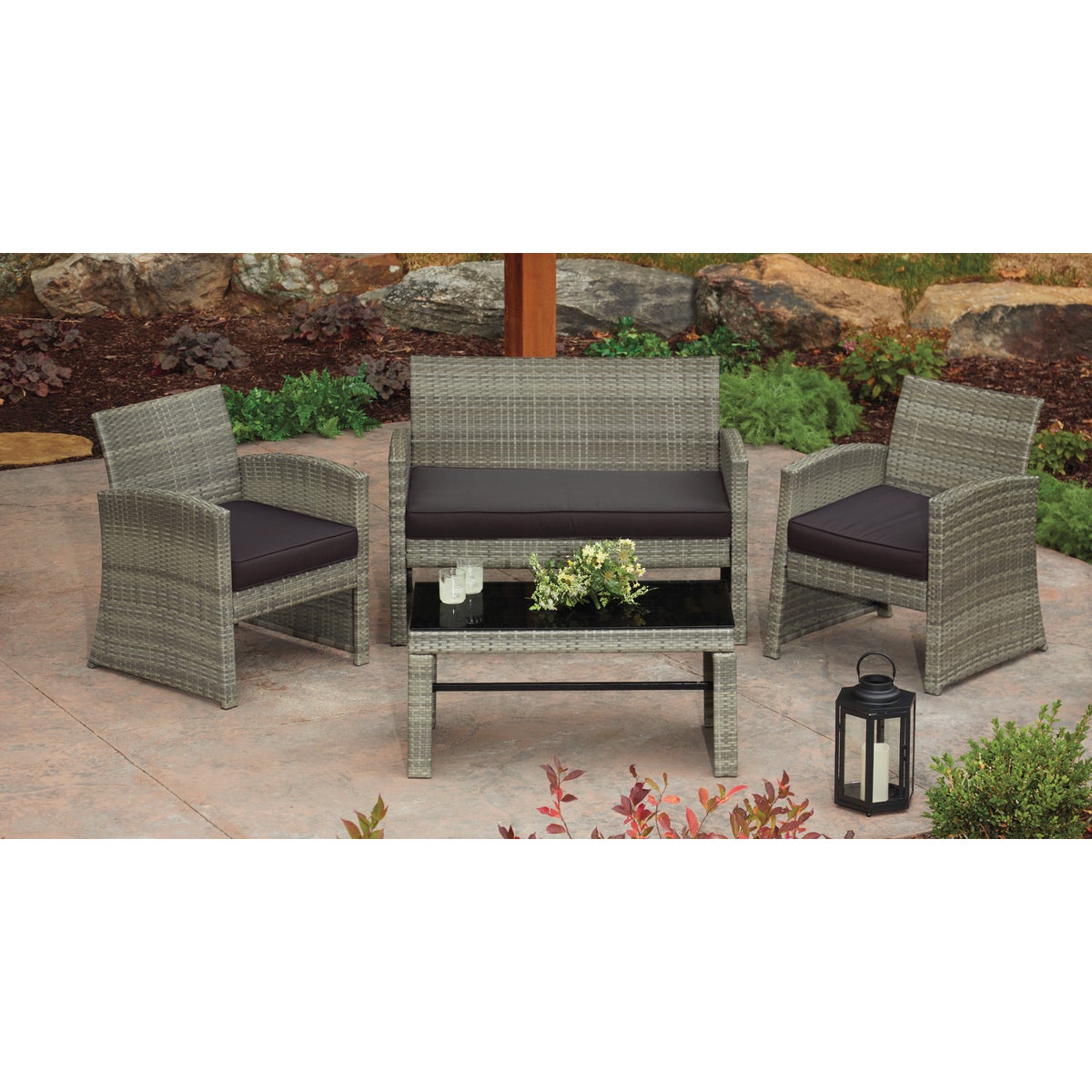 Outdoor Expressions Modena 4-Piece Chat Set