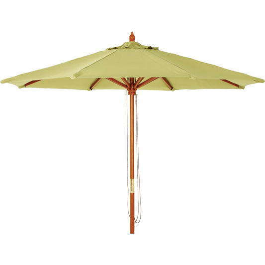 Outdoor Expressions 7.5 Ft. Pulley Sage Market Patio Umbrella with Brass Plated Hardware