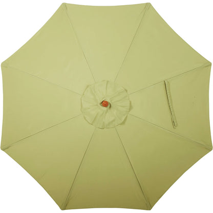 Outdoor Expressions 7.5 Ft. Pulley Sage Market Patio Umbrella with Brass Plated Hardware