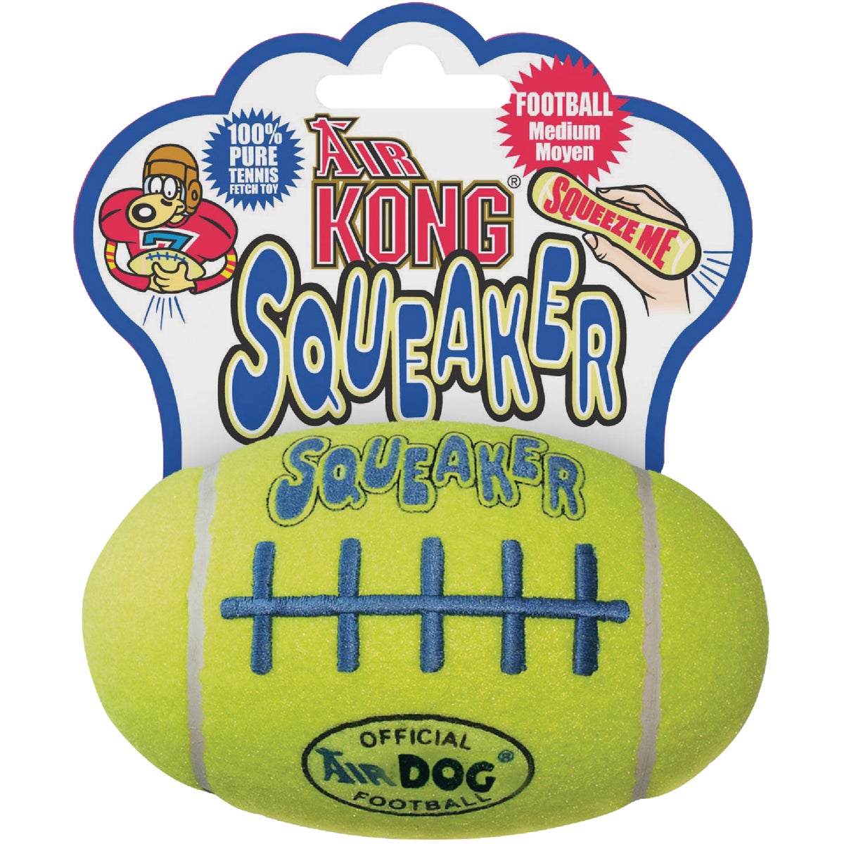 Air Kong Squeaky Medium Football Dog Toy