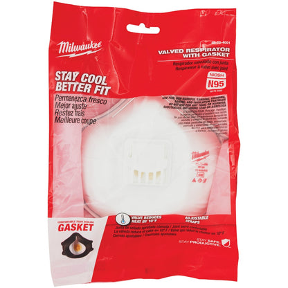 Milwaukee Disposable N95 Valved Respirator with Gasket