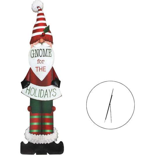 Alpine 2 In. W. x 47 In. H. x 11 In. L. Gnome for the Holidays Porch Greeter Sign with Easel