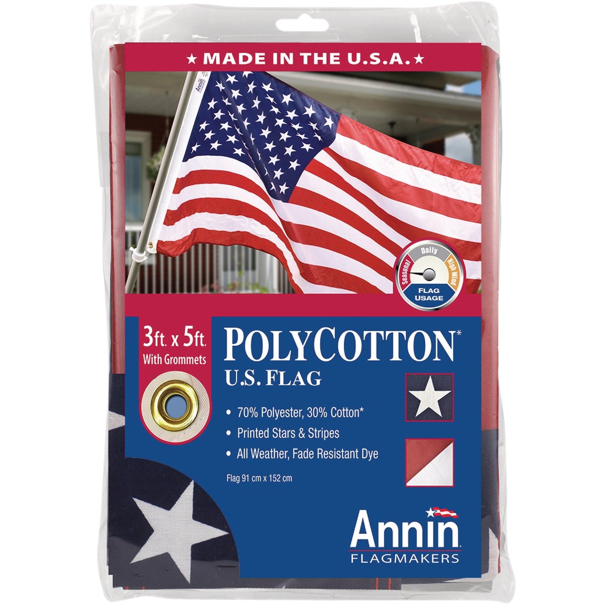 Annin 3 Ft. x 5 Ft. Polycotton American Flag