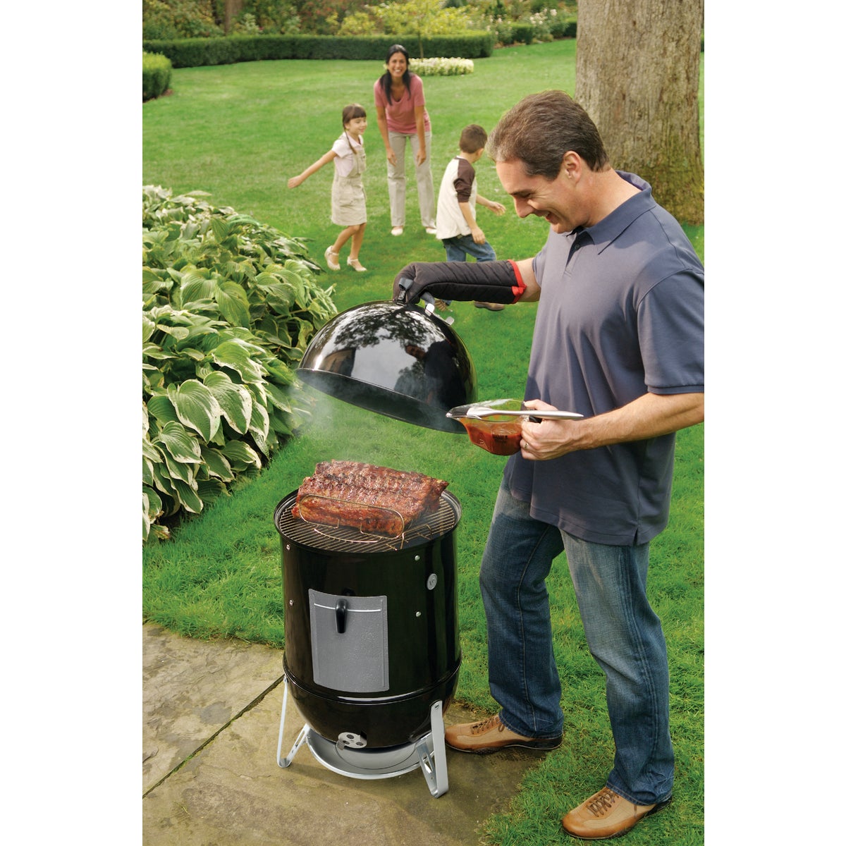 Weber Smokey Mountain Cooker 18 In. Dia. 481 Sq. In. Vertical Charcoal Smoker