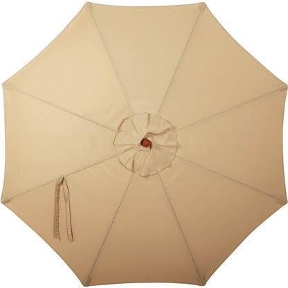 Outdoor Expressions 7.5 Ft. Pulley Tan Market Patio Umbrella with Brass Plated Hardware